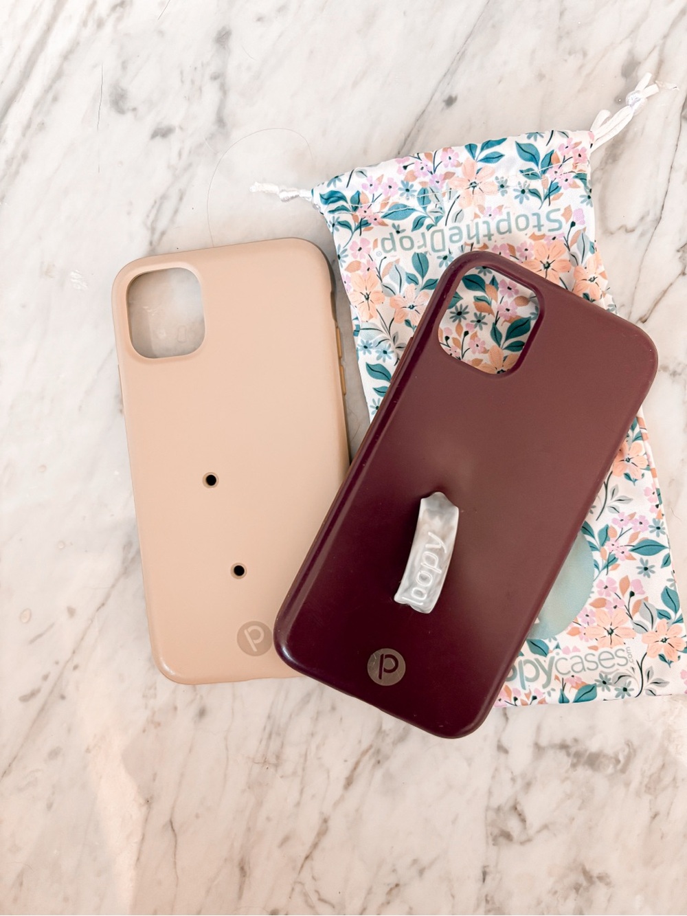 Loopy 2 Cases Neutral Beige and Deep Burgundy two Phone Cases - iPhone 11